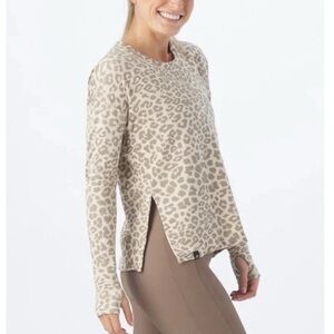 Glyder Leopard Lounge Crew Neck Pullover Sweatshirt